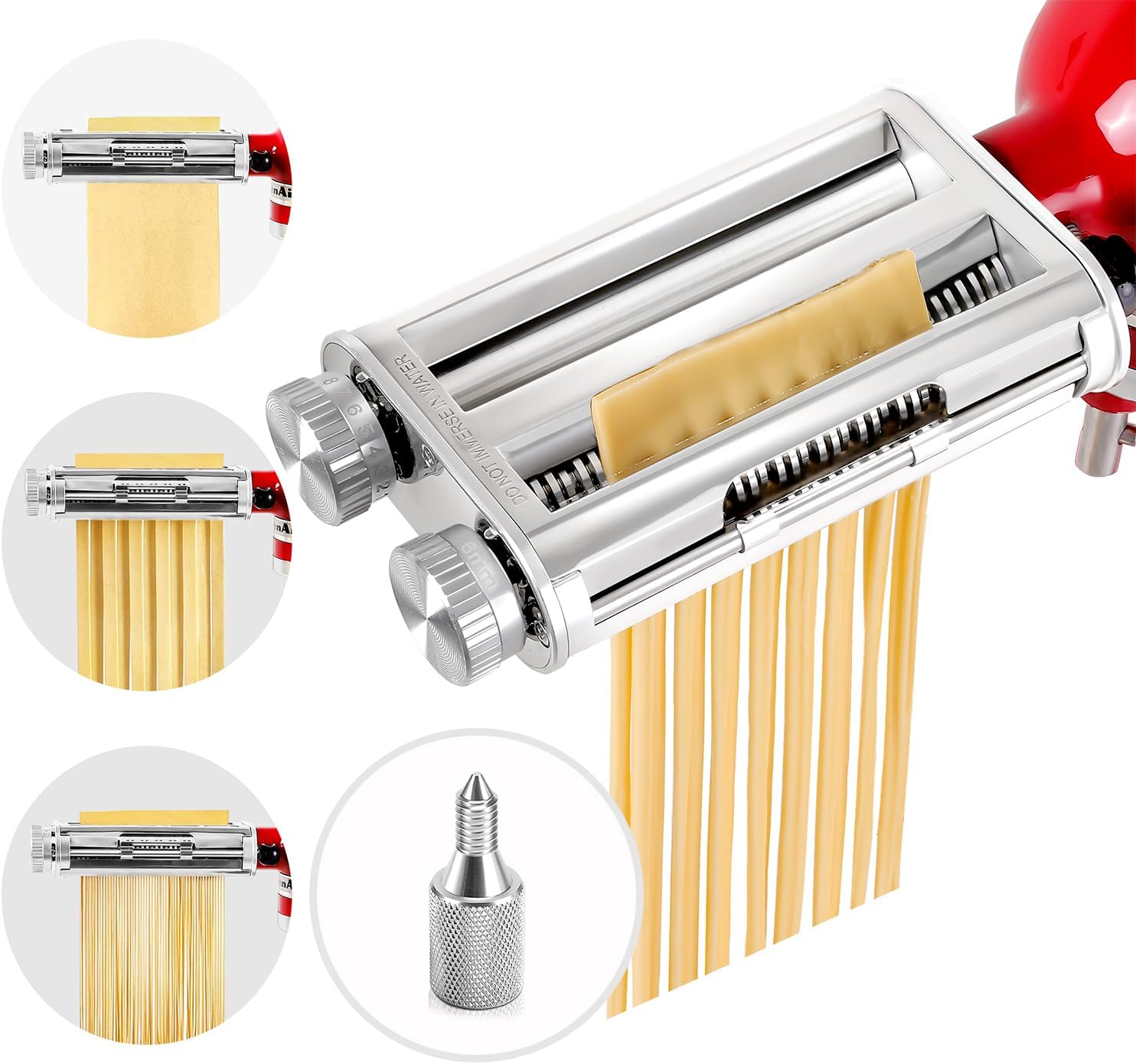 Kitchen Appliances Manufacturers - อุปกรณ์เสริมเครื่องผสมอาหาร KitchenAid แบบ 3-in-1 สำหรับทำพาสต้า พร้อมใบมีดสำหรับสปาเก็ตตี้และเฟตตูชิน
