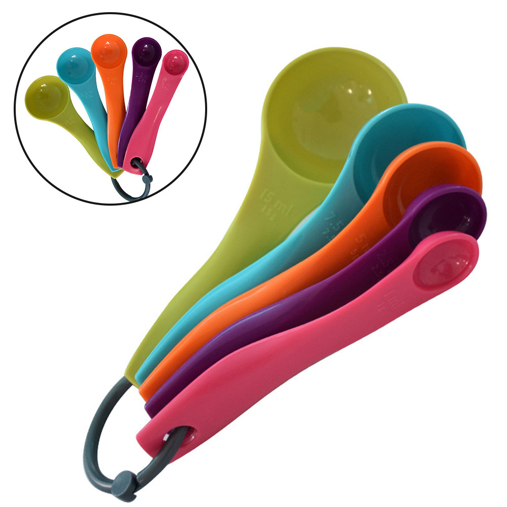 Kitchen Appliances Manufacturers - 5 ชิ้นที่มีสีสันเกลือน้ํามันช้อนน่ารักครัว Colourworks วัดช้อนช้อนถ้วยเบเกอรี่ชุด 1/2. 5/5/7.5/15ml