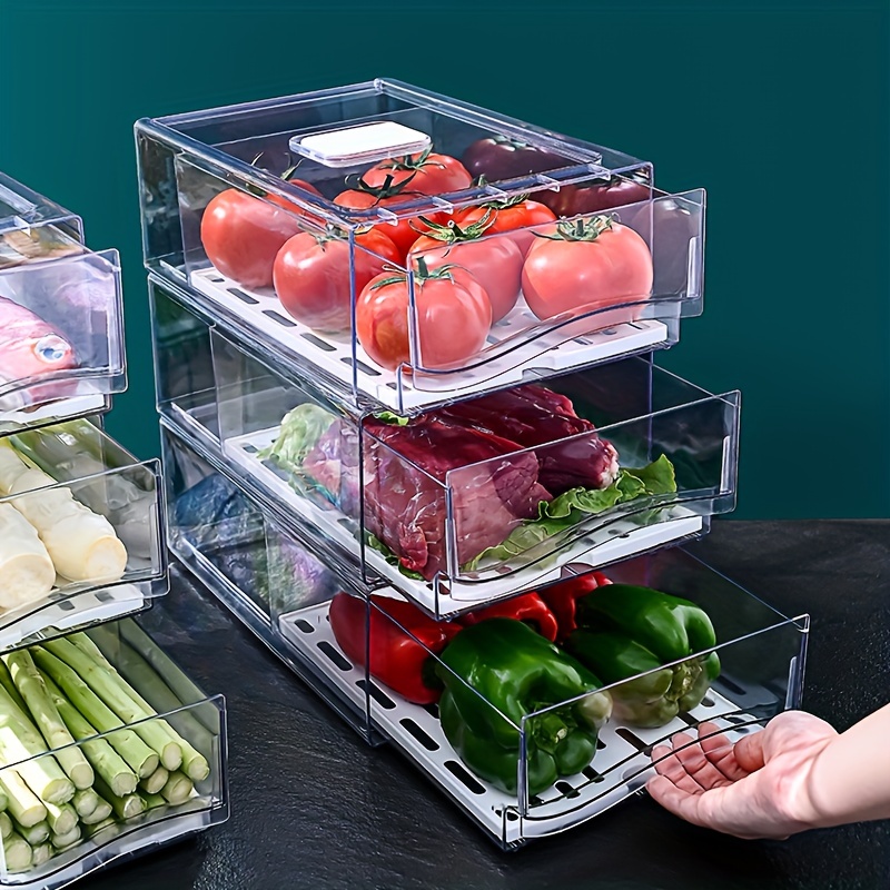 Kitchen Appliances Manufacturers - 1ชิ้นกล่องที่จัดเก็บในตู้เย็นลิ้นชักแบบเก็บความสดใหม่กล่องเก็บไข่และเนื้อสัตว์อาหารแช่แข็ง