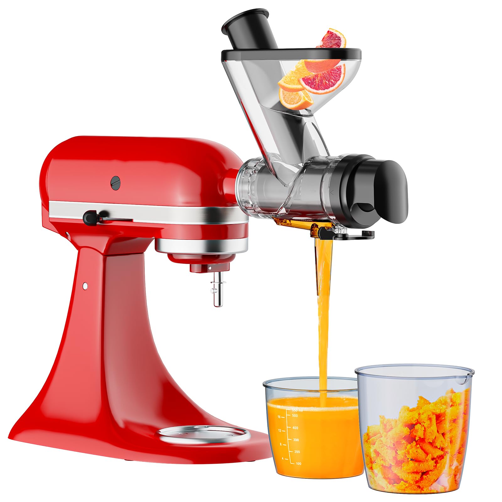 Kitchen Appliances Manufacturers - อุปกรณ์เสริมเครื่องคั้นน้ำผลไม้แบบเคี้ยวบดสำหรับเครื่องผสมอาหารแบบตั้งโต๊ะ KitchenAid เครื่องคั้นน้ำผลไม้แบบสกัดเย็นแบบช้าพร้อมช่องป้อนแบบคู่