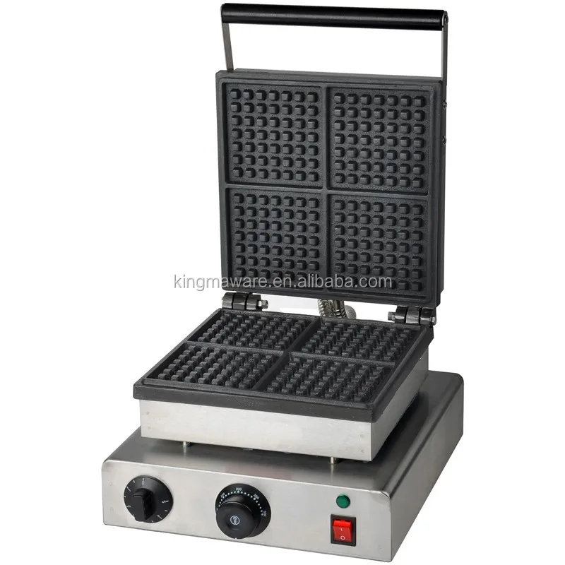 Waffle Iron Belgian - เครื่องทำวาฟเฟิลเบลเยียมแบบสี่เหลี่ยม ทำจากเหล็กหล่อ สำหรับธุรกิจ ขนาด 150*150*8 มม.