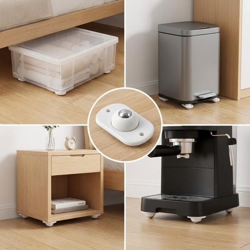 8 ชิ้น ล้อเลื่อนแบบมีกาวในตัว  - Kitchen Appliances White บทวิจารณ์และราคา