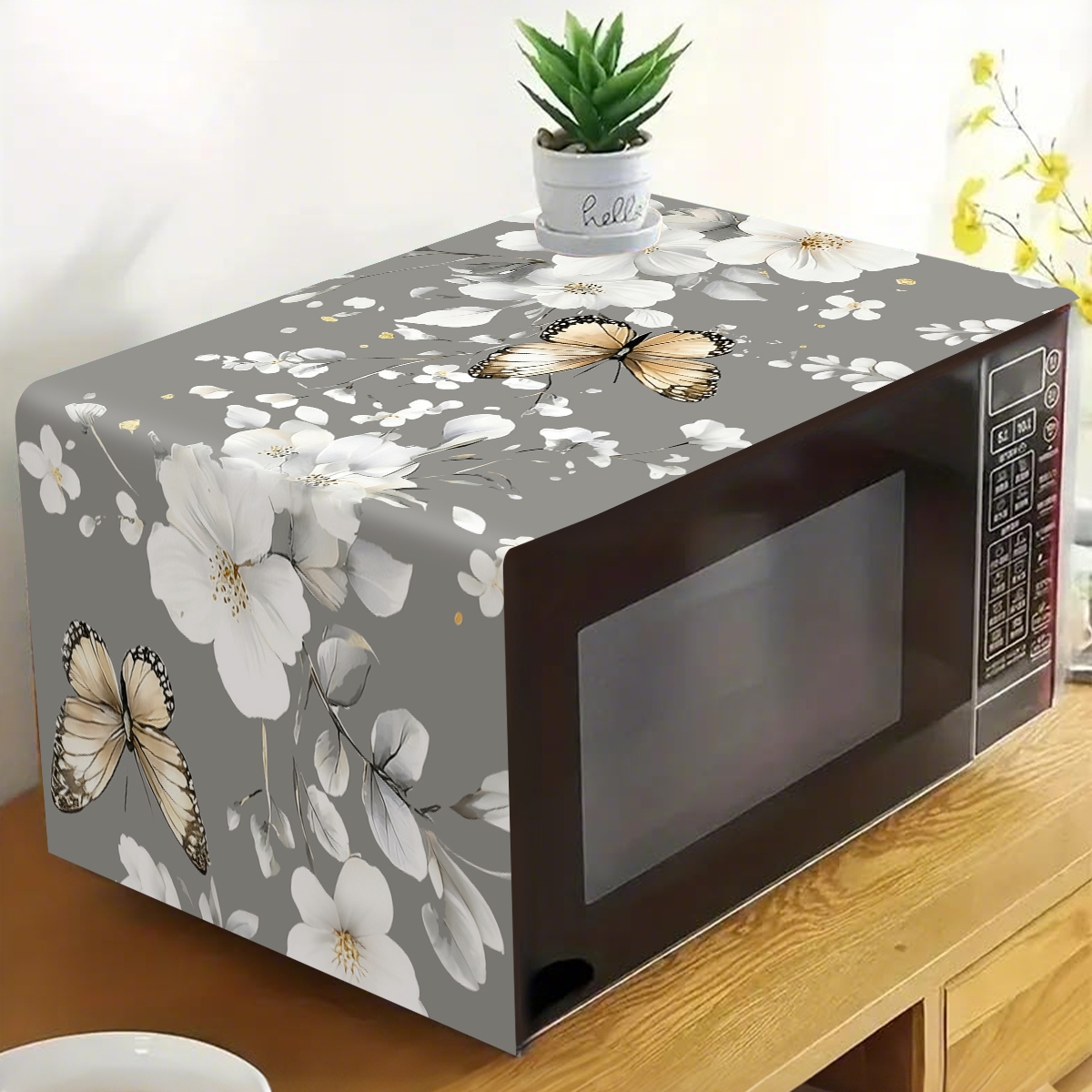 1 ชิ้น ผ้าคลุมกันฝุ่นไมโครเวฟล - Kitchen Appliances White บทวิจารณ์และราคา