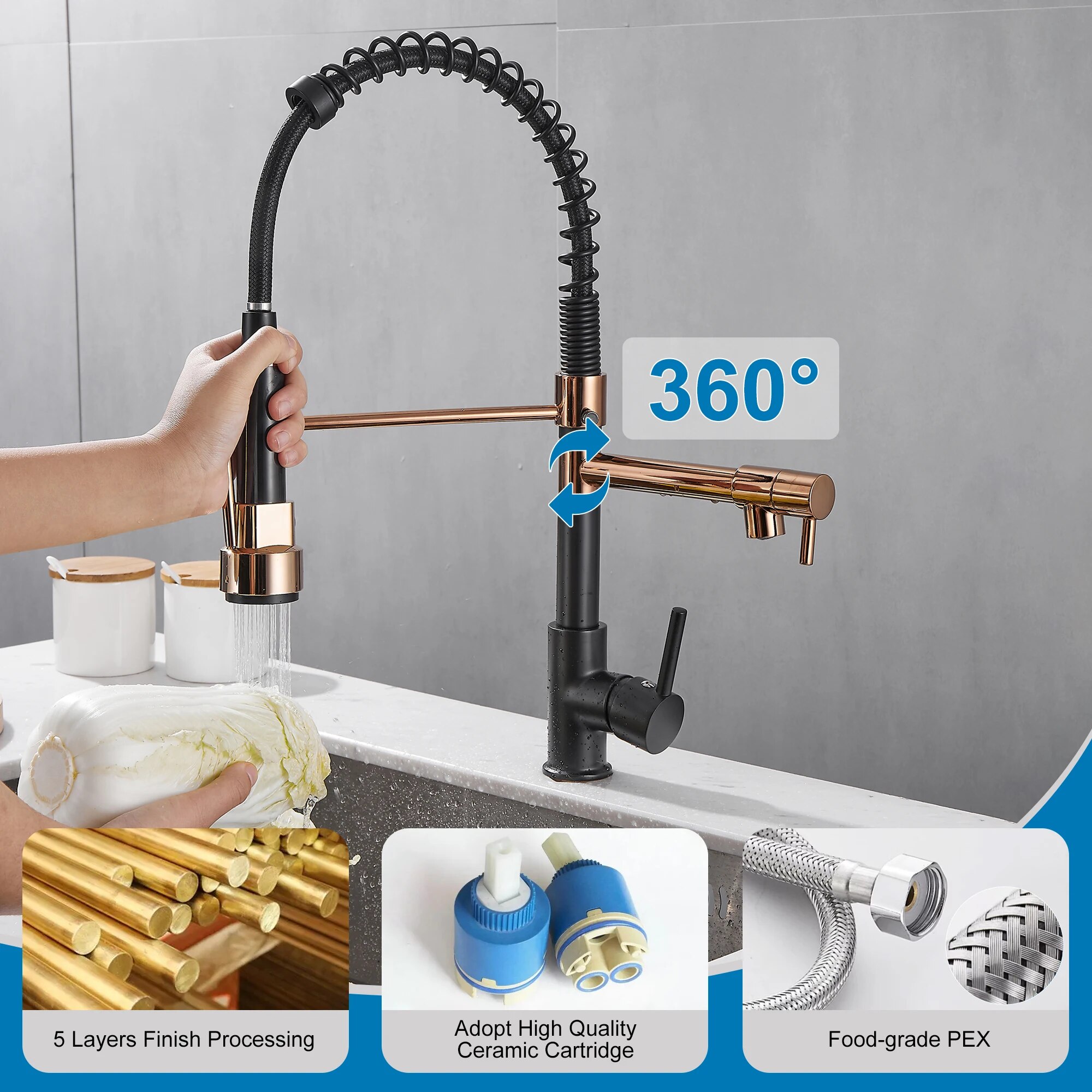 ก๊อกน้ําห้องครัวพร้อมเครื่องพ่ - Kitchen Appliances White บทวิจารณ์และราคา
