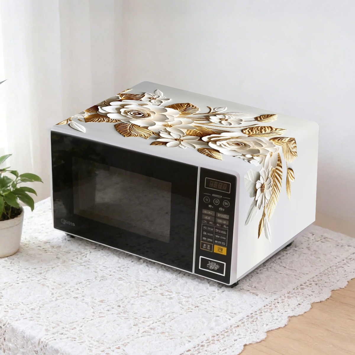 ผ้าคลุมไมโครเวฟสีขาวทอง ขนาด 3 - Kitchen Appliances White บทวิจารณ์และราคา