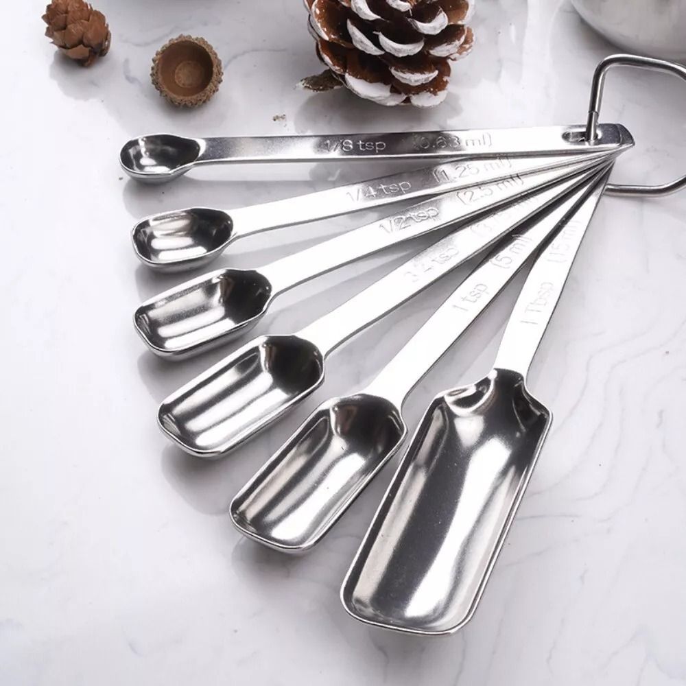ช้อนตวงสแตนเลสสตีล6ชิ้นพร้อมสเ - Kitchen Appliances Manufacturers บทวิจารณ์และราคา